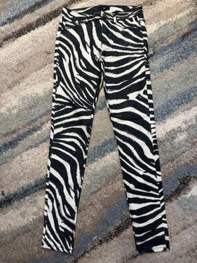 H&M Zebra Print Canvas Pants Size XS